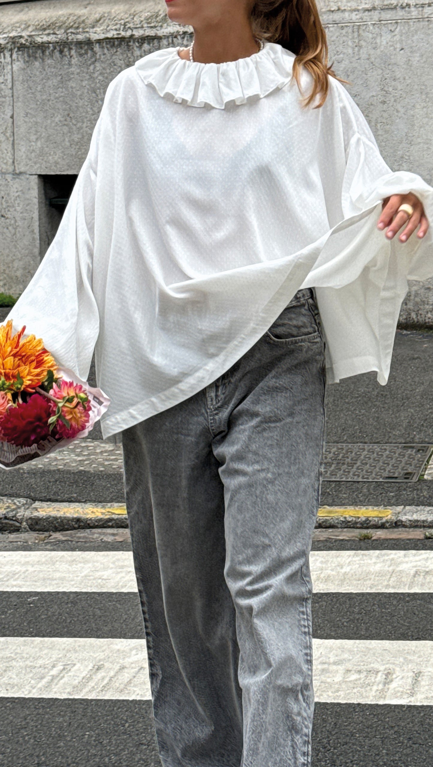 CHEMISIER ROSÉE PERLÉ