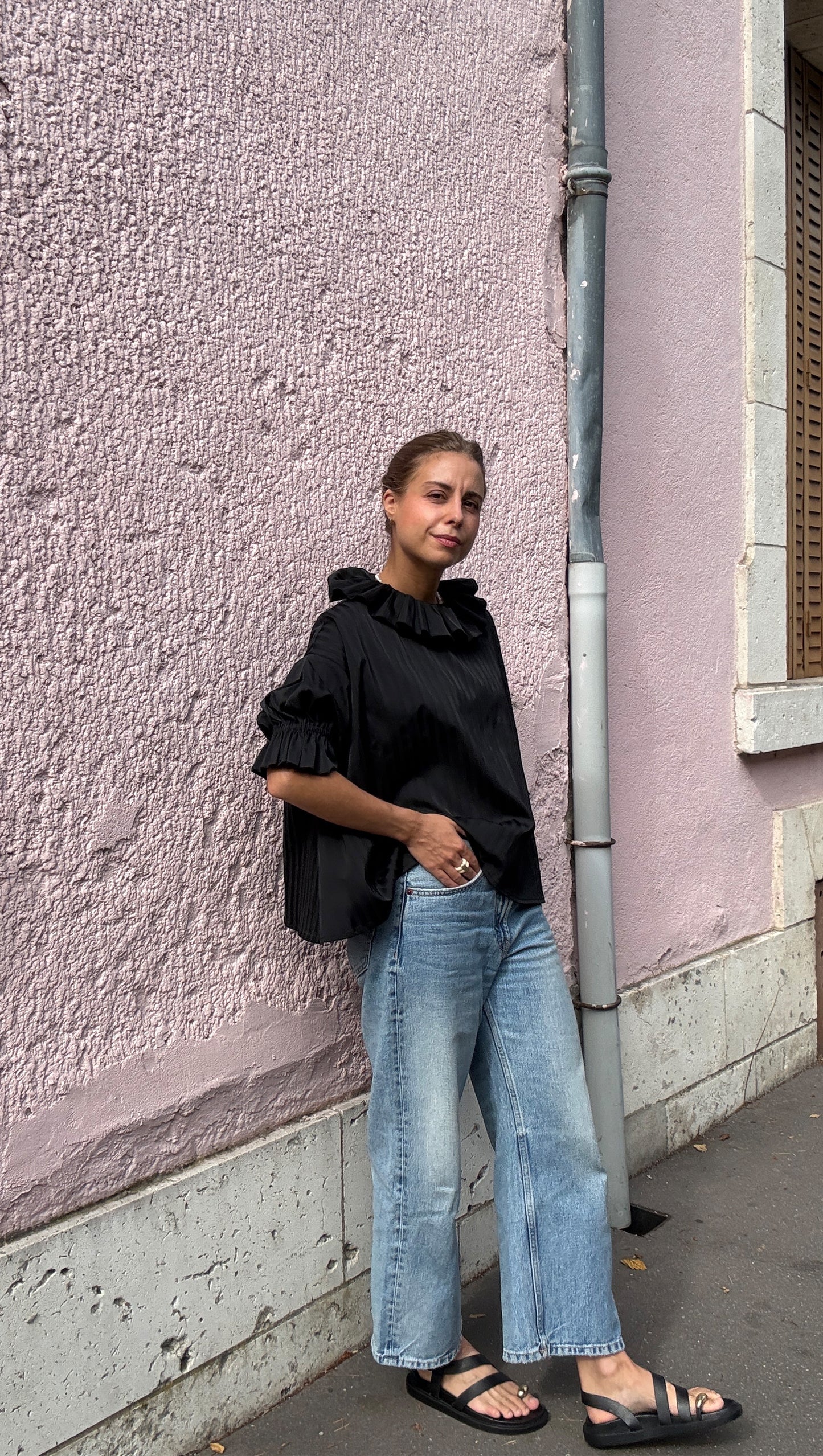 CHEMISIER ROSÉE NOIR