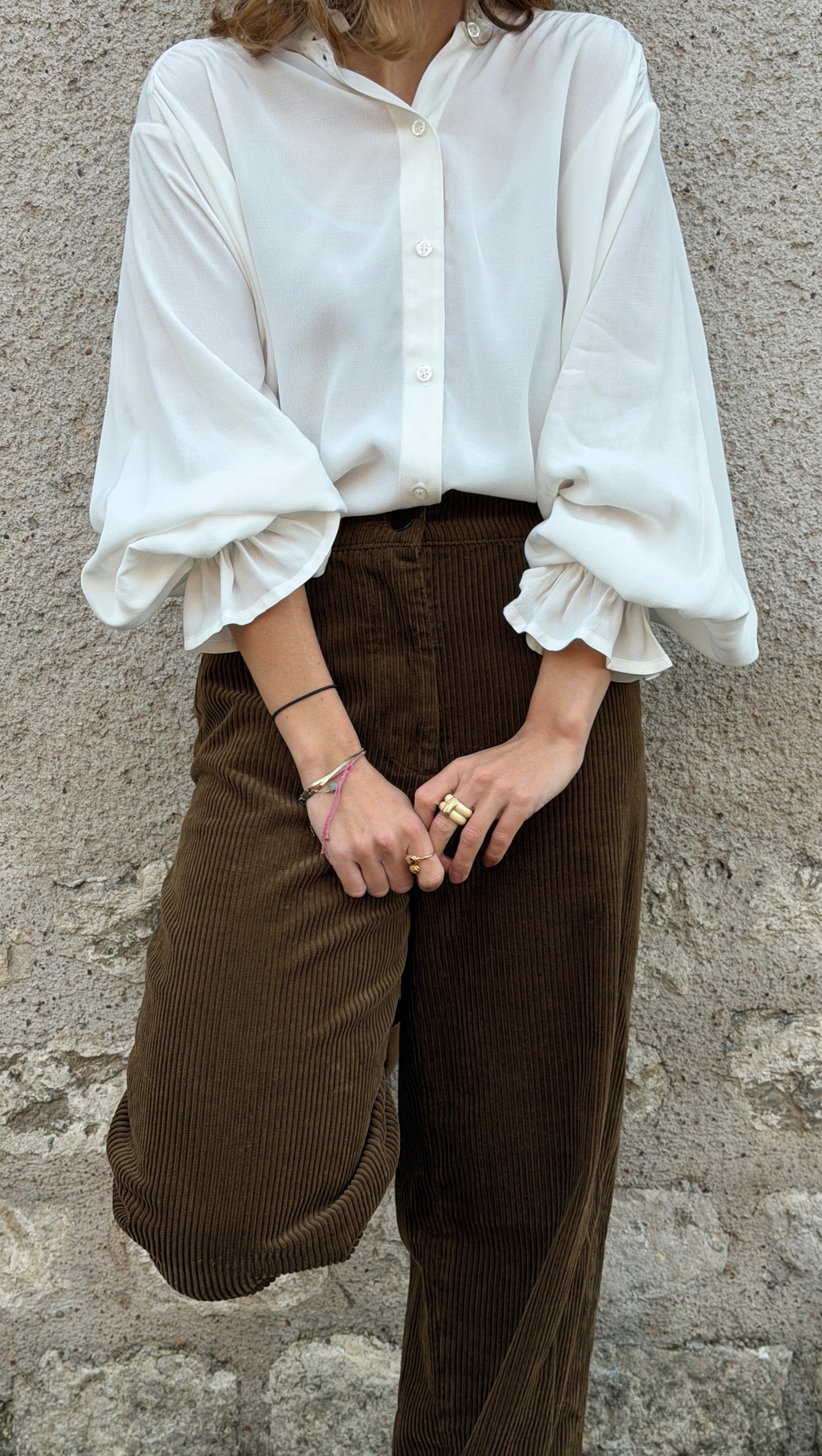 CHEMISIER FOLK BLANC