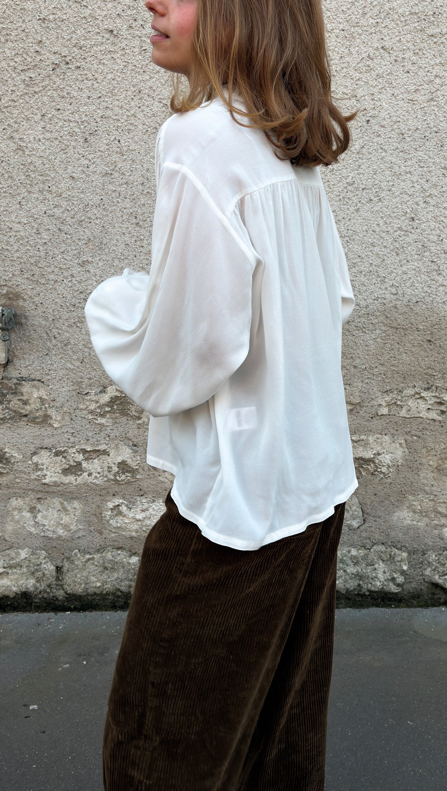 CHEMISIER FOLK BLANC