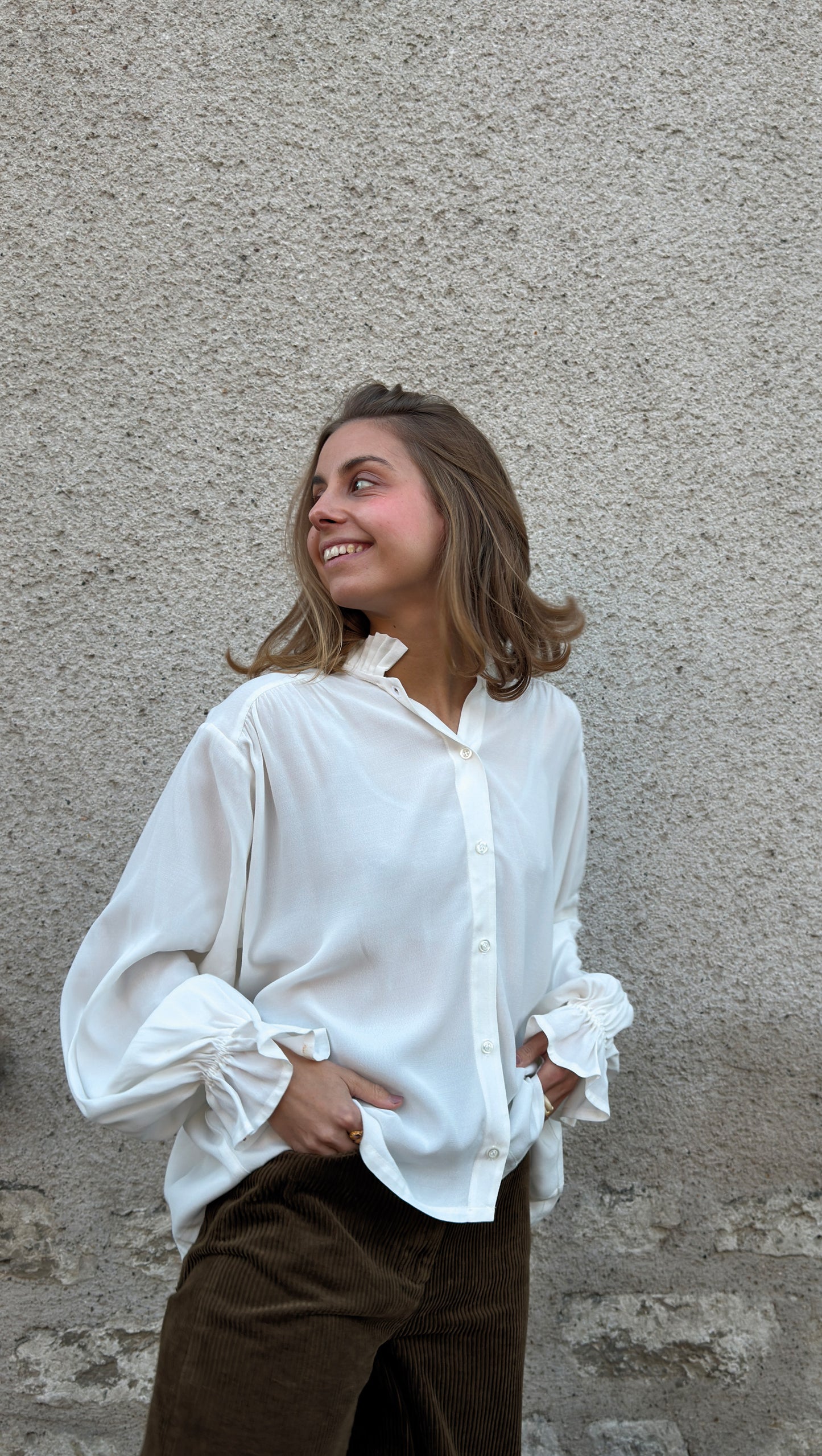 CHEMISIER FOLK BLANC