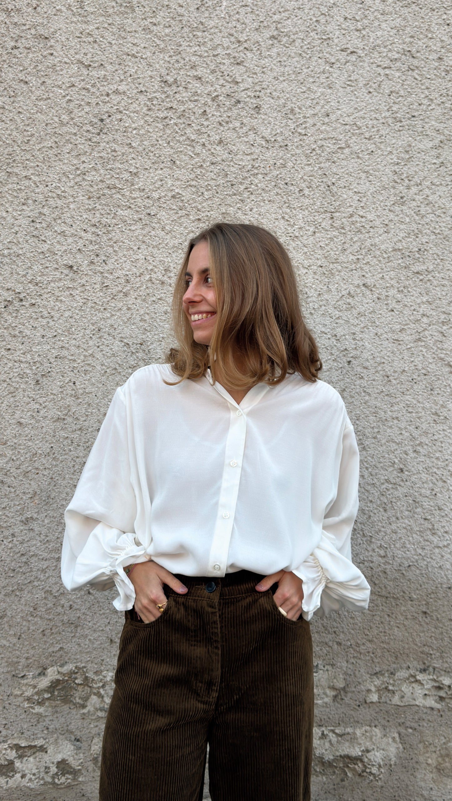 CHEMISIER FOLK BLANC