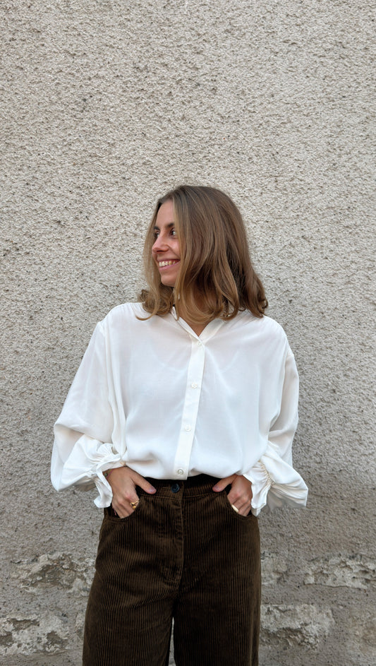 CHEMISIER FOLK BLANC