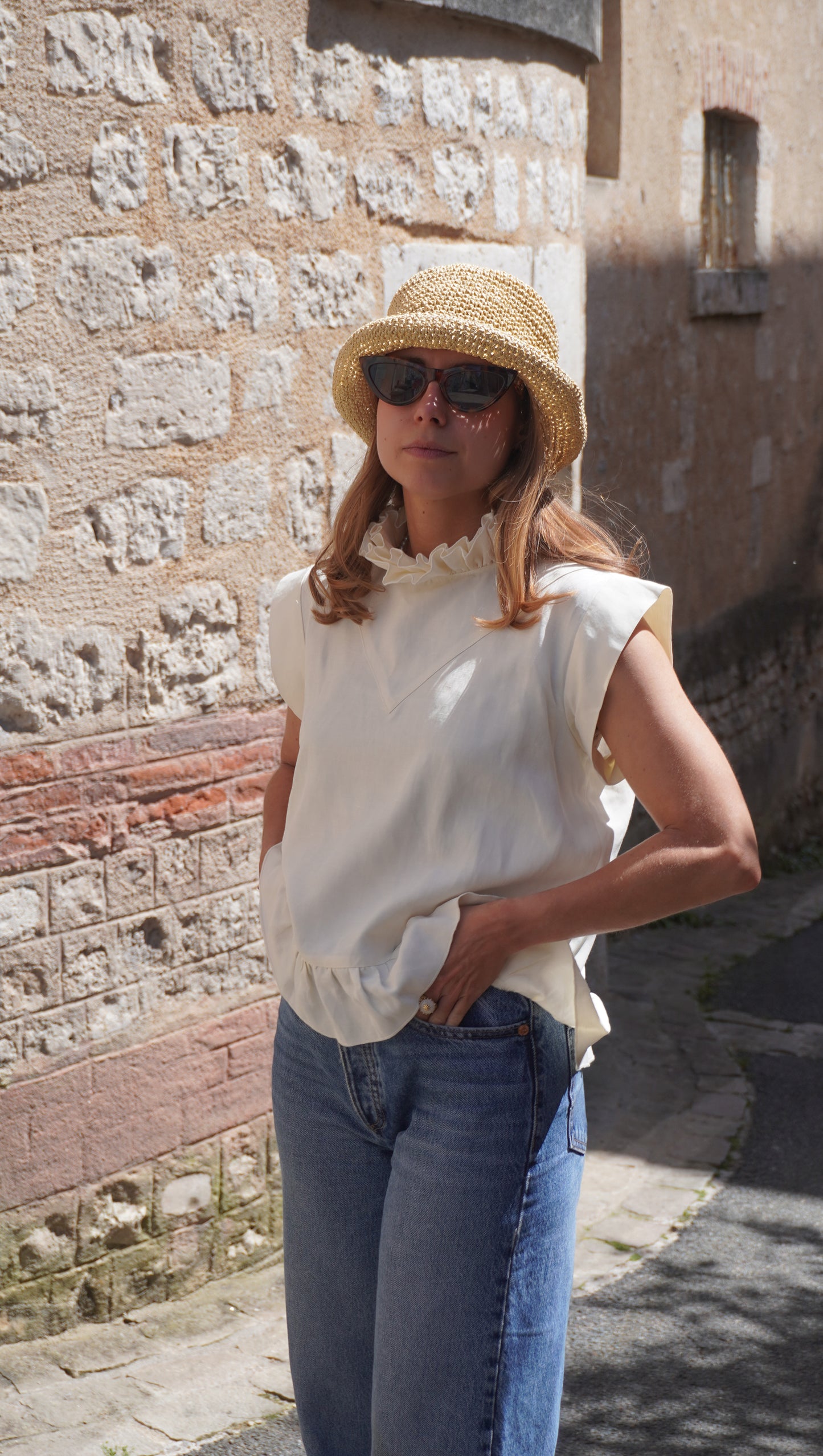 BLOUSE JOCKEY ÉCRUE