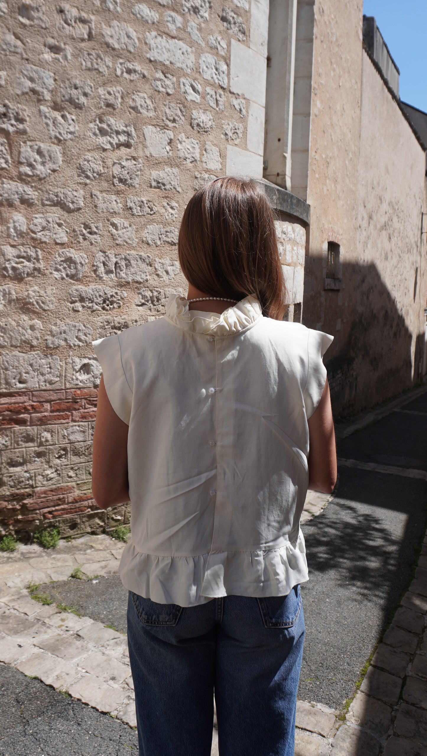 BLOUSE JOCKEY ÉCRUE
