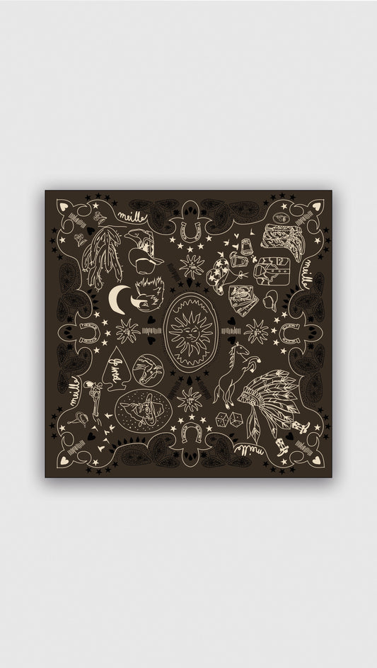 FOULARD SPIRIT MARRON