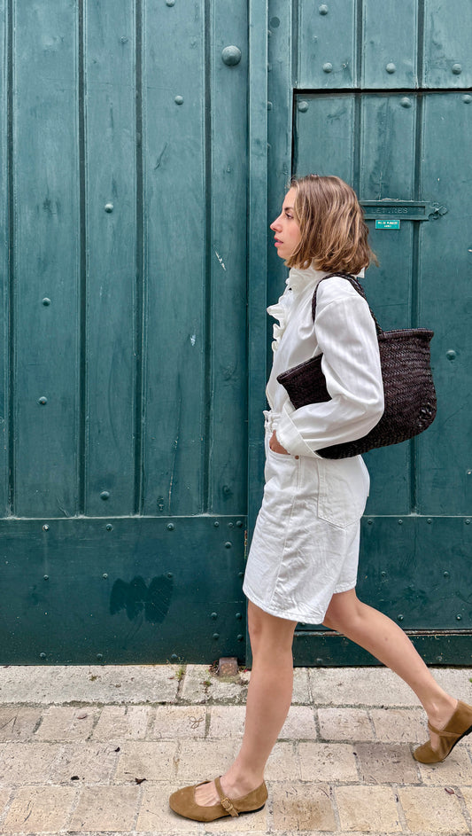 CHEMISIER ORMEAU BLANC