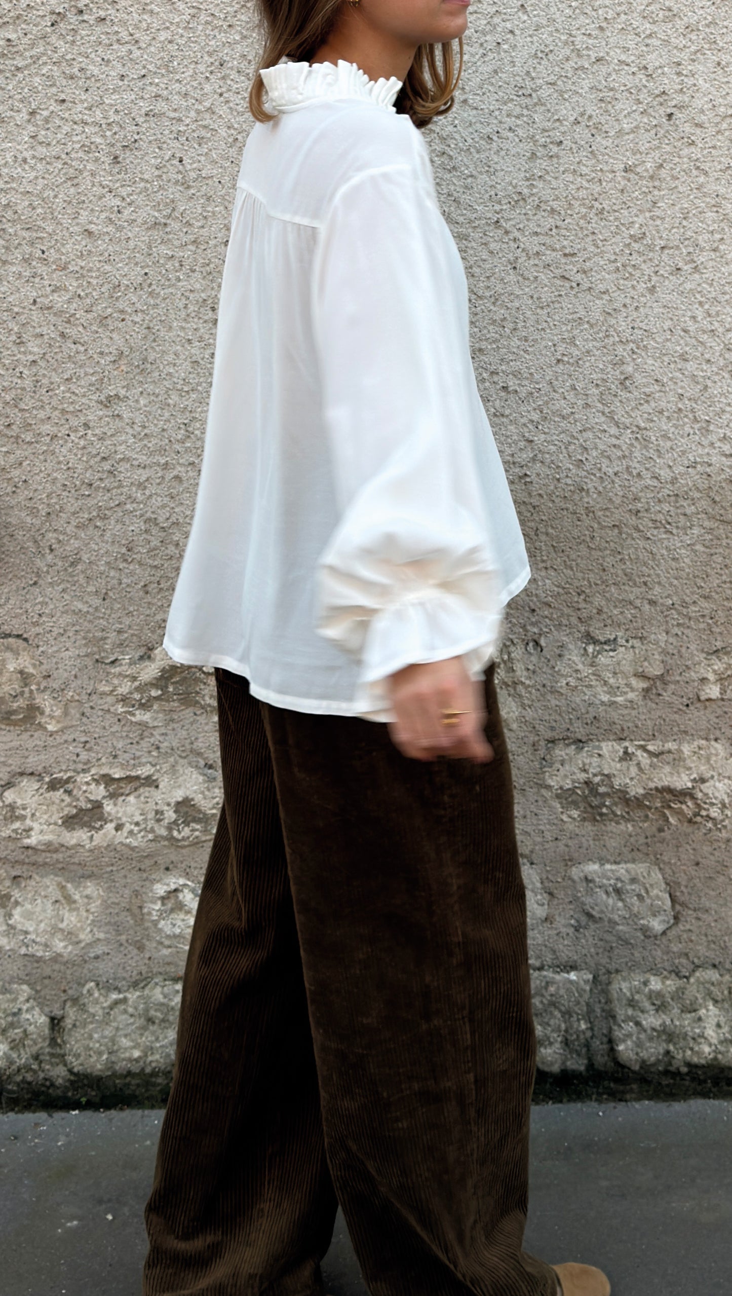 CHEMISIER FOLK BLANC